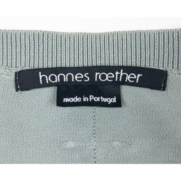 Hannes Roether Cardigan Sweater Men's Large Light Green Button-Up Loop Cotton - Picture 3 of 16